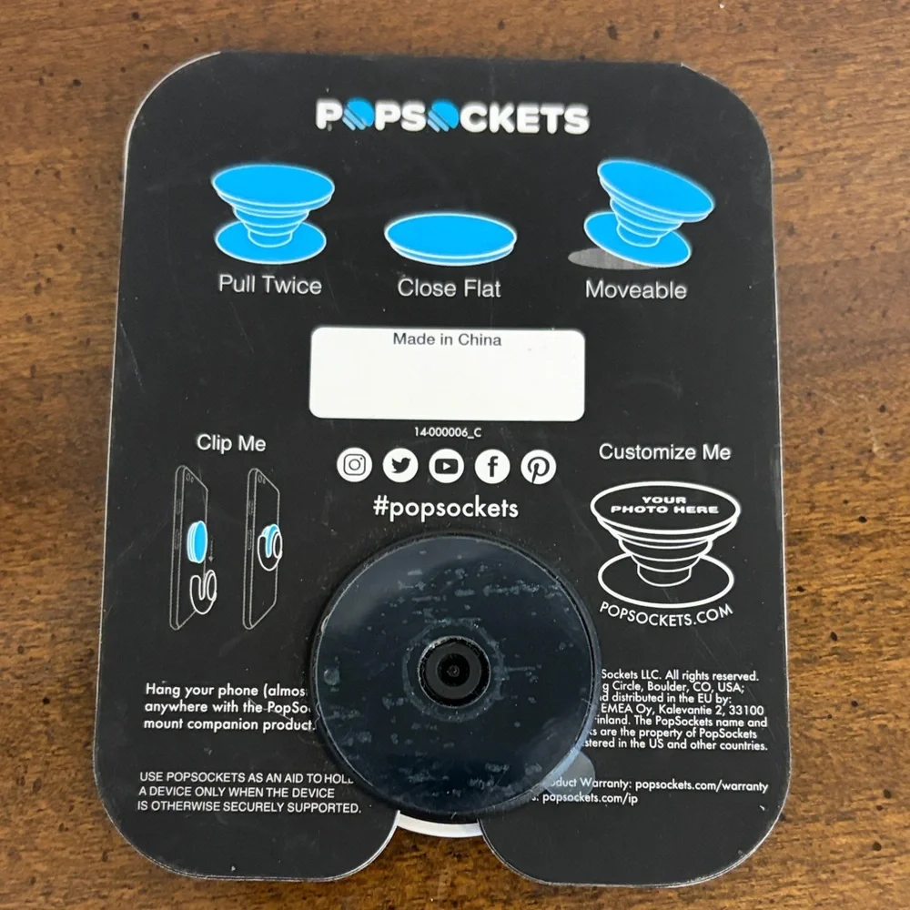 PopSocket Black and White Checkered Flag Phone Grip & Stand NWT